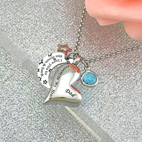 YOUFENG قلادات جرة للرماد أنا أحبك إلى القمر والعودة لأبي جرة حرق الجثث المنجد مجوهرات جوهرة الميلاد in Kuwait