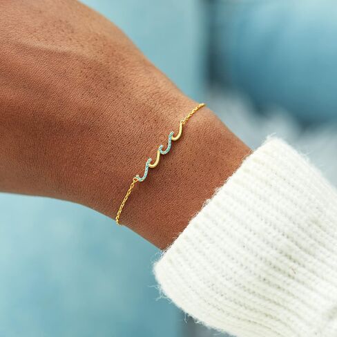 STORYJEWELLERY Wave Bracelets, Birthday Gifts for Women, Gifts for Mom, Sister Birthday Gifts, Daughter Gifts from Mom, Mom Birthday Gifts, Daughter Bracelets, Mothers Day Gifts, Christmas Gifts in Kuwait