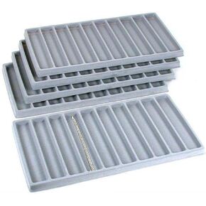 FindingKing 50 Slot Bracelet & Watch Display Tray Gray Showcase in Saudi Arabia