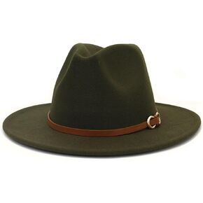CCAKXCJJ Fedora Hats for Men Women Felt Jazz Hat Wide Brim Panama Hat with Belt Buckle in Saudi Arabia