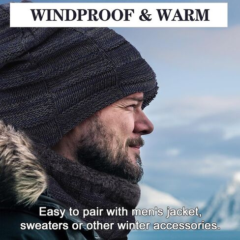 Toulite 36 Pcs Winter Beanie Hat Scarf Gloves Set for Men Women, Neck Warmer Skull Cap Knitted Gloves with Warm Thick Fleece Lined for Cold Weather Outdoor in Saudi Arabia