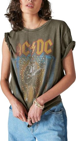 تي شيرت نسائي ACDC Studs Boyfriend من Lucky Brand in Saudi Arabia