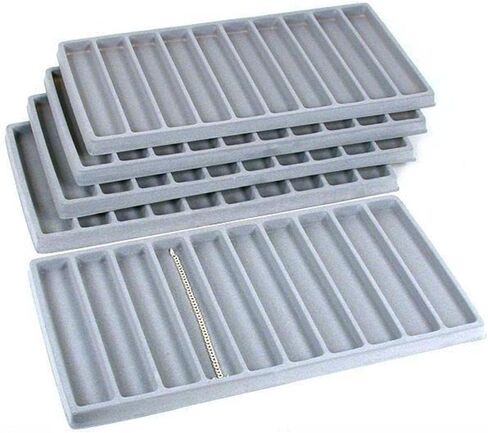 FindingKing 50 Slot Bracelet & Watch Display Tray Gray Showcase in Saudi Arabia
