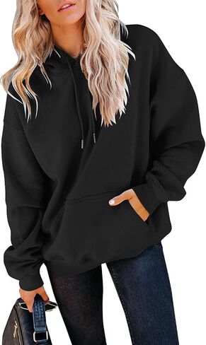 Orchidays Women's Casual Pocket Hoodies Long Sleeve Fashion Drawstring Pullover Tops in Kuwait