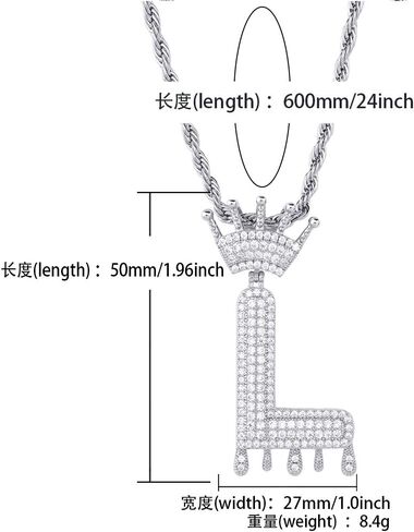 HECHUANG Initial Necklace for Men Women 18K Plated Gold Initial Letter Necklace Silver Iced Out Diamond Name Necklace in Saudi Arabia