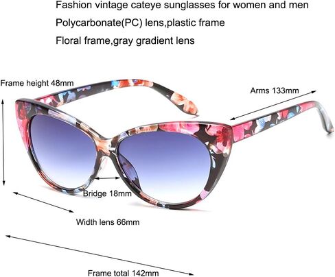 Armear Women Retro Cateye Oval Sunglasses Vintage Triangle Glasses in Kuwait
