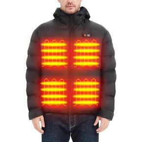 PTAHDUS Men’s Heated Jacket with Battery Pack 7.4V, with Hand Warmer Pocket Lightweight Heated Puffer Jacket Men