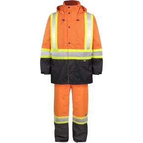Dickies Workwear High-Visibility 150-Deniers Rain Suit, XL Orange