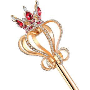 Pensoda Gold Pearl Rhinestone Scepter Festival Wand Pageant Costume Props
