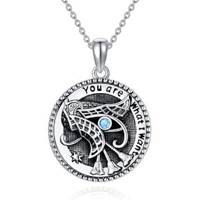 YAFEINI Sterling Silver Ankh Necklace Eye of Horus Cross Necklace Ancient Egyptian Symbol of Protection Jewelry Gifts For Men Women