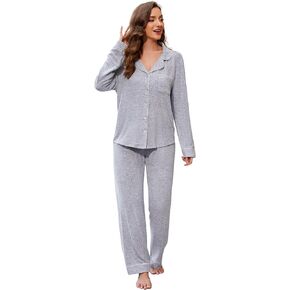 HEARTNICE Super Soft Womens Pajama Sets Comfy Matching Sets for Women Button Down Long Sleeve Loungewear Sleepwear 2 Piece