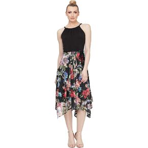 S.L. Fashions Women's Maxi Chiffon Print Skirt Dress