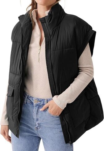 سترة نسائية شتوية منتفخة بياقة واقفة وسحاب مبطن للأسفل وسترة دافئة ومعطف جيليه مبطن in Kuwait