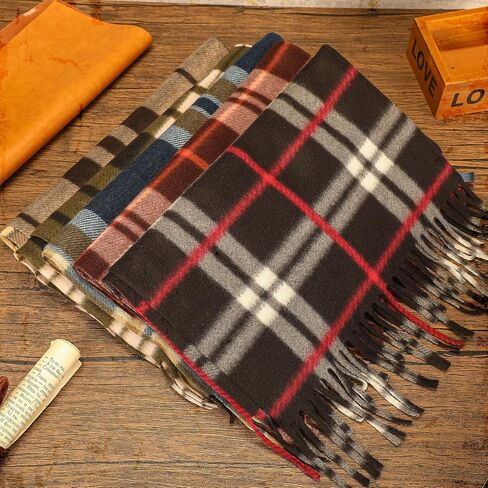 12 Pcs Soft Winter Scarf Thick Warm Scarf for Men Women Children Women's Knit Cold Weather Scarves Tassel Edge Men's Scarves in Saudi Arabia