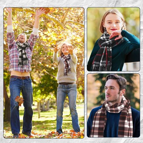 12 Pcs Soft Winter Scarf Thick Warm Scarf for Men Women Children Women's Knit Cold Weather Scarves Tassel Edge Men's Scarves in Saudi Arabia
