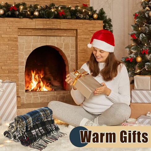 12 Pcs Soft Winter Scarf Thick Warm Scarf for Men Women Children Women's Knit Cold Weather Scarves Tassel Edge Men's Scarves in Saudi Arabia