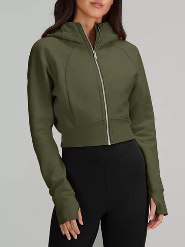 Raikamitu إمرأة زمم هوديي اقتصاص هوديي كم طويل صوف مبطن لطيف هوديس بلوزة كاجوال بلوزات in Kuwait