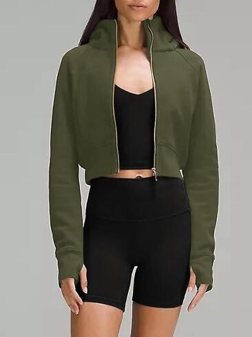 Raikamitu إمرأة زمم هوديي اقتصاص هوديي كم طويل صوف مبطن لطيف هوديس بلوزة كاجوال بلوزات in Kuwait