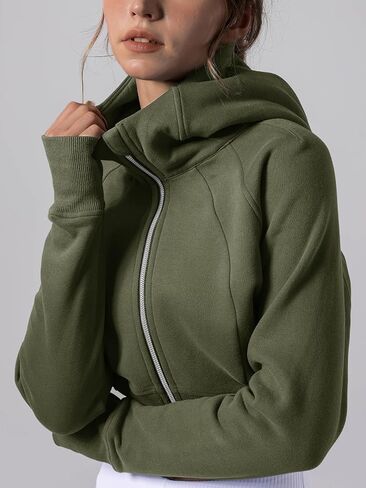 Raikamitu إمرأة زمم هوديي اقتصاص هوديي كم طويل صوف مبطن لطيف هوديس بلوزة كاجوال بلوزات in Kuwait