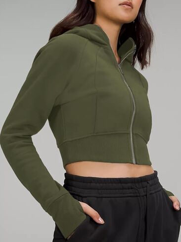 Raikamitu إمرأة زمم هوديي اقتصاص هوديي كم طويل صوف مبطن لطيف هوديس بلوزة كاجوال بلوزات in Kuwait