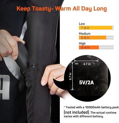 DR.PREPARE سترة سميكة قابلة للتدفئة مع 10 مناطق تسخين وسترة دافئة بغطاء للرأس in Kuwait