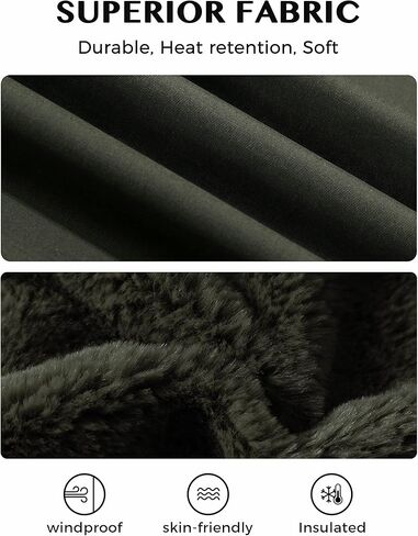 سترة WenVen الرجالية الشتوية الدافئة المبطنة بالصوف معطف عسكري من القطن السميك in Kuwait