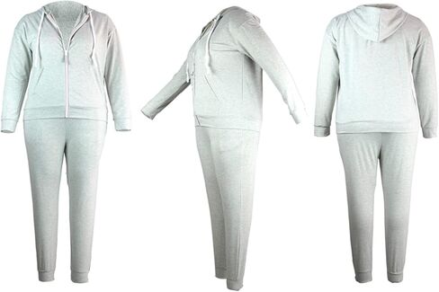 Nhicdns المرأة حجم كبير Sweatsuits 2 قطعة اللون كتلة هوديي مجموعة البلوز ملايس الركض Sweatpants طويلة رياضية in Kuwait