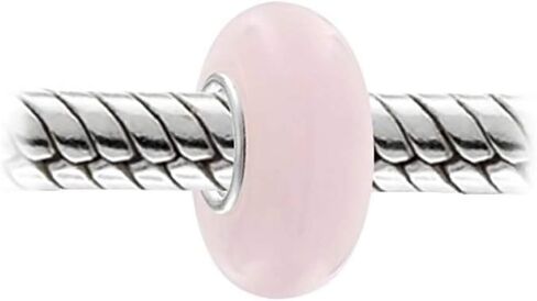 Bling Jewelry Smooth Plain Opaque Murano Glass Solid Colors Spacer Bead Charms Fits European Charm Bracelet For Women Teens .925 Sterling Silver in Kuwait