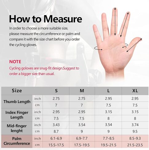 NICEWIN Cycling Bike Gloves Men Women, Padded Anti-Slip Mountain Bike Gloves, Touch Screen Full Finger Road Bicycle Biking Gloves in Kuwait