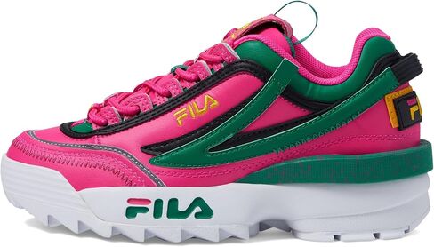 Fila Disruptor II EXP (الطفل الكبير) وردي متوهج/أخضر فائق النقاء/ذهبي فيوجن 6 طفل كبير M in Saudi Arabia