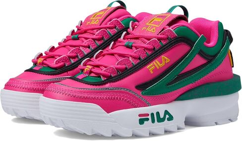 Fila Disruptor II EXP (الطفل الكبير) وردي متوهج/أخضر فائق النقاء/ذهبي فيوجن 6 طفل كبير M in Saudi Arabia