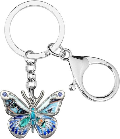 BAMAY المينا سبيكة فراشة سلاسل المفاتيح سيارة Keyrings الحشرات مجوهرات للنساء الفتيات حقيبة محفظة سحر الهدايا in Saudi Arabia
