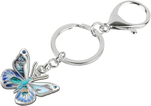 BAMAY المينا سبيكة فراشة سلاسل المفاتيح سيارة Keyrings الحشرات مجوهرات للنساء الفتيات حقيبة محفظة سحر الهدايا in Saudi Arabia
