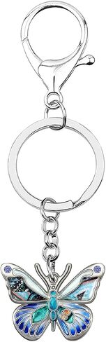 BAMAY المينا سبيكة فراشة سلاسل المفاتيح سيارة Keyrings الحشرات مجوهرات للنساء الفتيات حقيبة محفظة سحر الهدايا in Saudi Arabia