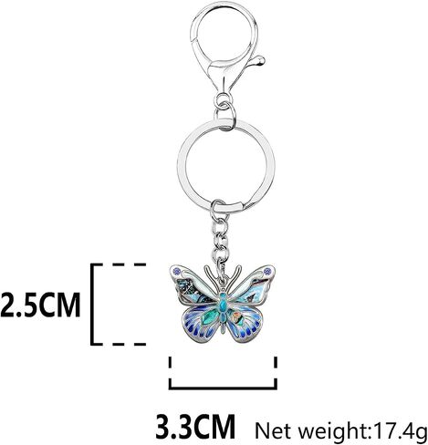 BAMAY المينا سبيكة فراشة سلاسل المفاتيح سيارة Keyrings الحشرات مجوهرات للنساء الفتيات حقيبة محفظة سحر الهدايا in Saudi Arabia