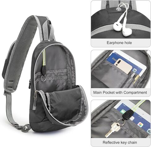 حقيبة G4Free Sling Bag RFID Blocking خفيفة الوزن حقيبة ظهر كروس على الصدر حقيبة كتف للسفر والرياضة والجري in Kuwait