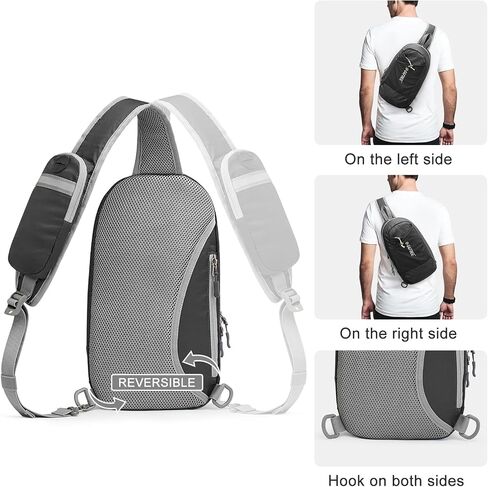 حقيبة G4Free Sling Bag RFID Blocking خفيفة الوزن حقيبة ظهر كروس على الصدر حقيبة كتف للسفر والرياضة والجري in Kuwait