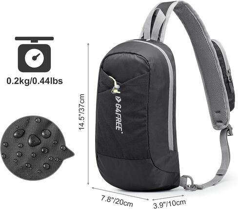 حقيبة G4Free Sling Bag RFID Blocking خفيفة الوزن حقيبة ظهر كروس على الصدر حقيبة كتف للسفر والرياضة والجري in Kuwait