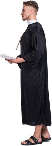 EraSpooky Adult Medieval Priest Robe Costume(Black, OneSize) in Saudi Arabia
