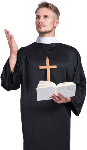 EraSpooky Adult Medieval Priest Robe Costume(Black, OneSize) in Saudi Arabia