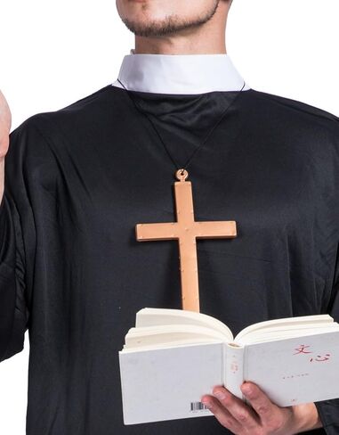 EraSpooky Adult Medieval Priest Robe Costume(Black, OneSize) in Saudi Arabia