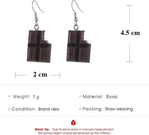 coadipress Handmade Food Earrings for Women Girls Trendy Cute 3D Simulation Food Strawberry Cake Chocolate Cookies Hamburgers Chips Popcorn Dangle Drop Funny Earrings Novelty Jewelry Gifts in Kuwait