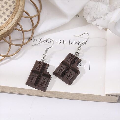 coadipress Handmade Food Earrings for Women Girls Trendy Cute 3D Simulation Food Strawberry Cake Chocolate Cookies Hamburgers Chips Popcorn Dangle Drop Funny Earrings Novelty Jewelry Gifts in Kuwait