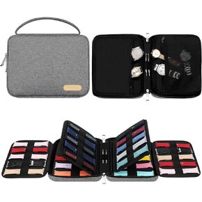 حقيبة تخزين لأحزمة الساعة من SIMBOOM 40، حقيبة منظم لسوار الساعة مقاومة للانسكاب من النايلون، حقيبة حمل وأشرطة ساعة للسفر وحقيبة حمل متوافقة مع أحزمة ساعة Apple ودبوس حزام الساعة، كابل أزرق in Kuwait