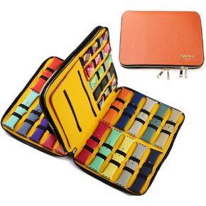 Sight Focus 35 فتحة ذات سعة كبيرة لساعة الساعة منظم حزام الساعة وحقيبة تخزين حزام الساعة متوافق مع أحزمة ساعة Apple وحزام ساعة Samsung وحزام جلدي وحقيبة صندوق in Kuwait