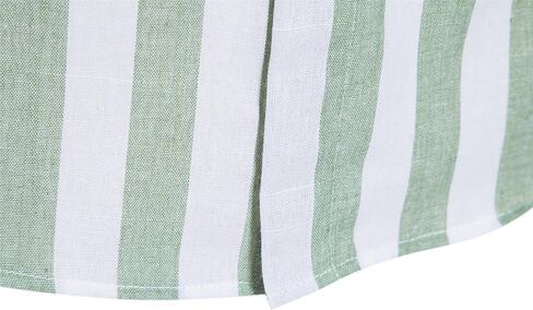 قميص DELCARINO رجالي كاجوال بأكمام قصيرة وشريط عمودي أنيق من القطن والكتان in Kuwait