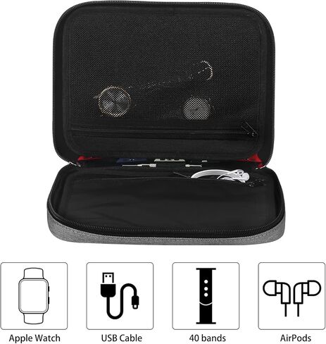 حقيبة تخزين لأحزمة الساعة من SIMBOOM 40، حقيبة منظم لسوار الساعة مقاومة للانسكاب من النايلون، حقيبة حمل وأشرطة ساعة للسفر وحقيبة حمل متوافقة مع أحزمة ساعة Apple ودبوس حزام الساعة، كابل أزرق in Kuwait