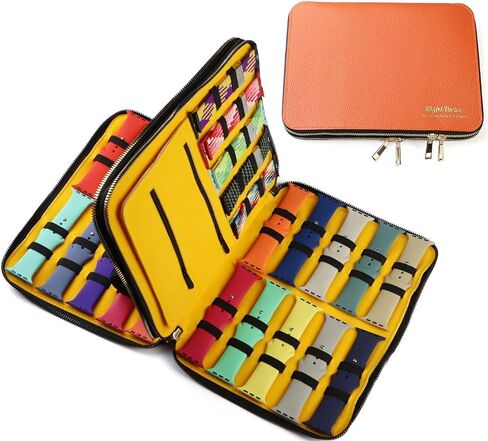 Sight Focus 35 فتحة ذات سعة كبيرة لساعة الساعة منظم حزام الساعة وحقيبة تخزين حزام الساعة متوافق مع أحزمة ساعة Apple وحزام ساعة Samsung وحزام جلدي وحقيبة صندوق in Kuwait