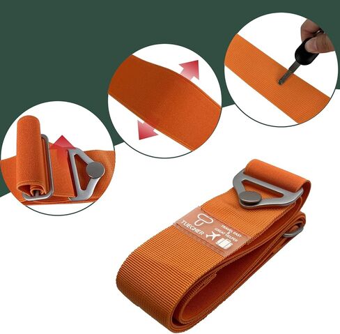 2-in-1 Luggage Straps for Carry On, Tuegher Elastic Add a Bag Bands, Hand-Free Luggage Bungee, Adjustable and Portable Belt with Alloy Buckles for Second Bag, Tote, Secure Suicase (Black) in Kuwait