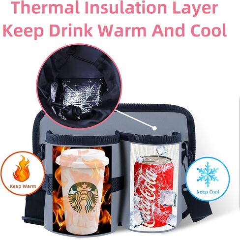 حقيبة حامل أكواب السفر مع حزام الكتف، حامل أكواب السفر للأمتعة حامل أكواب الأمتعة المحمول لمعظم مقابض الحقائب، هدايا لمضيفات الطيران النساء المسافرات المتكررات in Kuwait